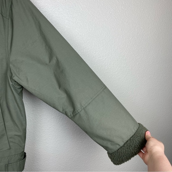 Old Navy Women's Large Sherpa-Lined Utility Jacket Dill Caper Green Coat - Picture 5 of 16